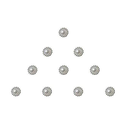 Comet Busters White Pearl Bindis (5 mm) (BIN477)