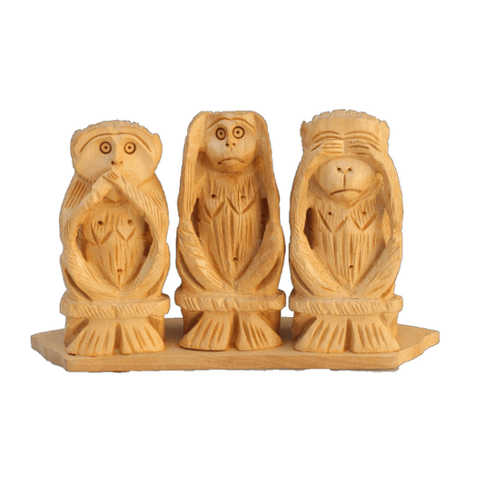 Miniature Gandhiji's Monkey Set of 3 Hand Carved Showpiece