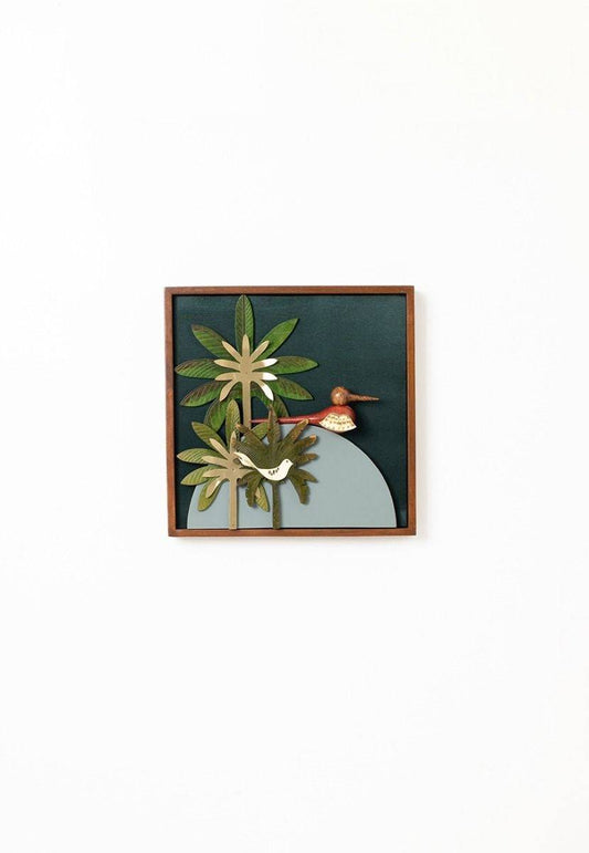 Bird and Palm Tree Wall Frame