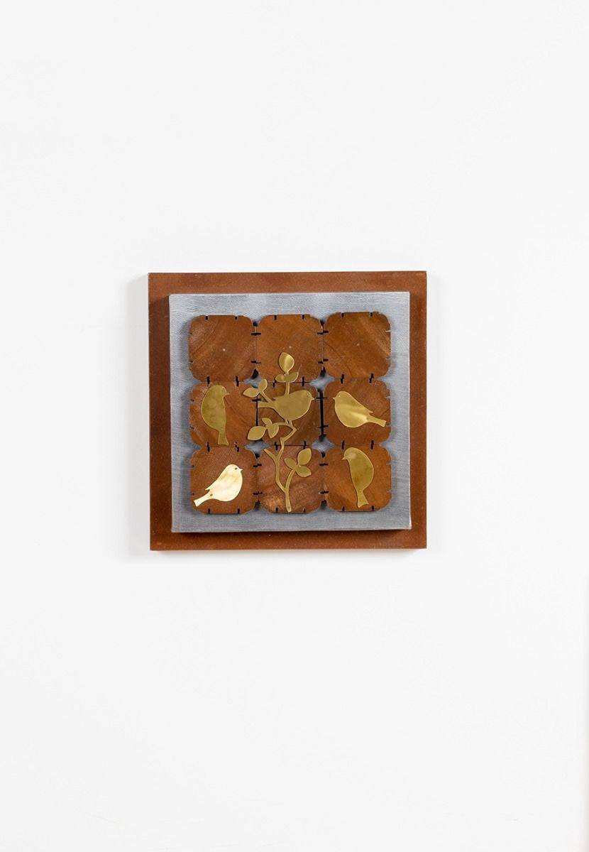 Bird Composition in a Wooden Block