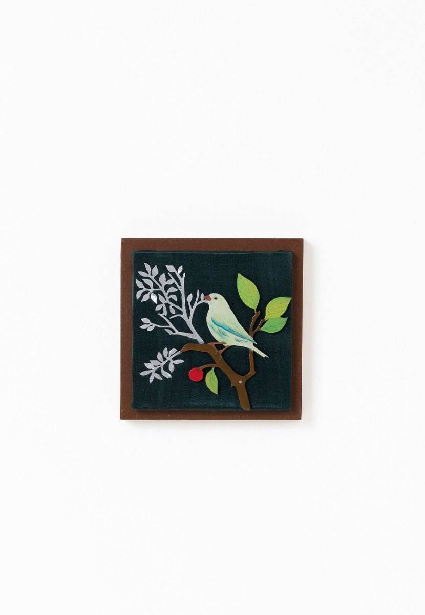 Bottle Green Canary Bird Wall Frame - Aluminum Cutout