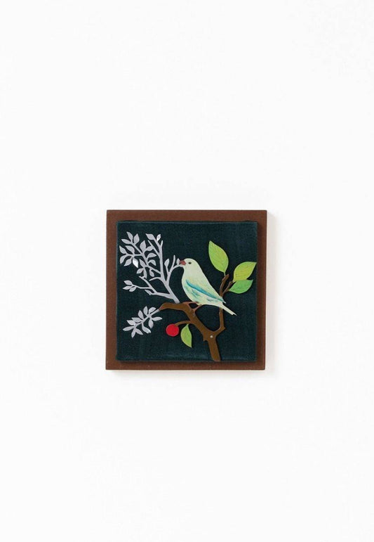 Bottle Green Canary Bird Wall Frame - Aluminum Cutout