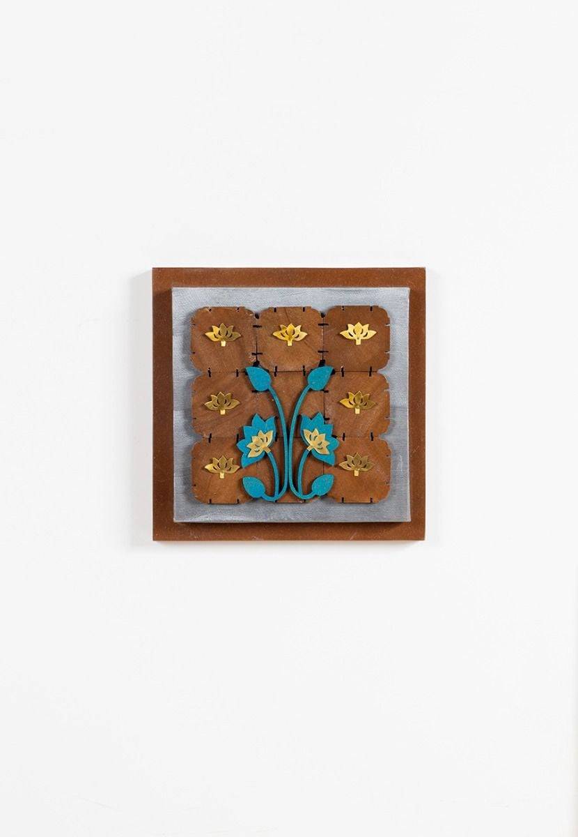 Flower Composition in a Wooden Block