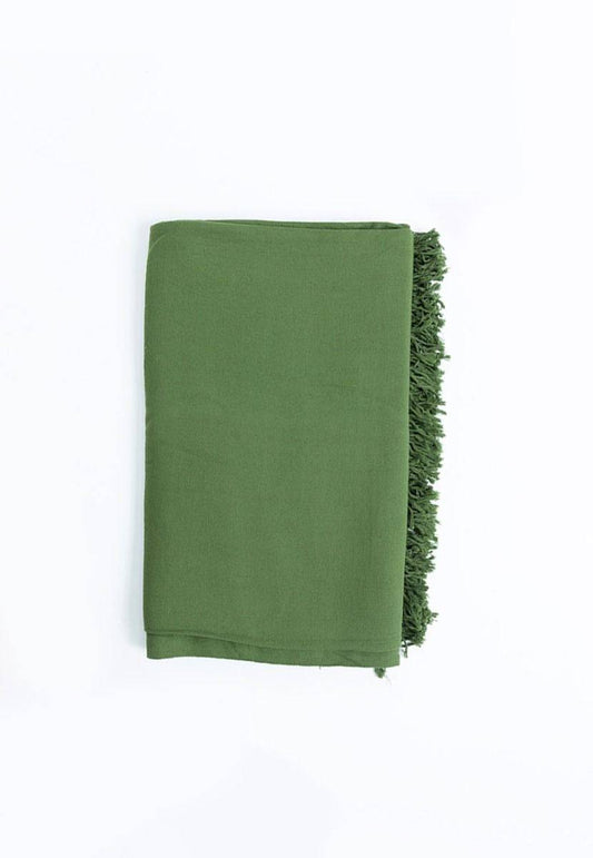 Olive Green Handwoven Cotton Bedsheet Set