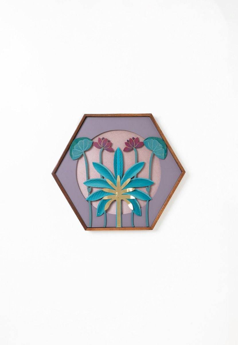 Pichwai Leaf Brass Cutting Wall Frame