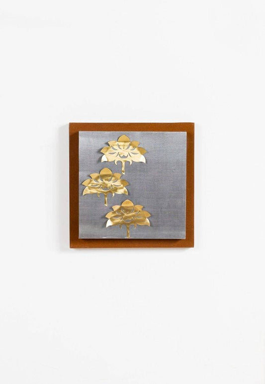 Wall Frame with Three Lotus Composition