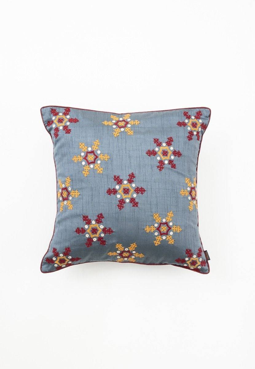Gray Hand-Woven Cushion Cover