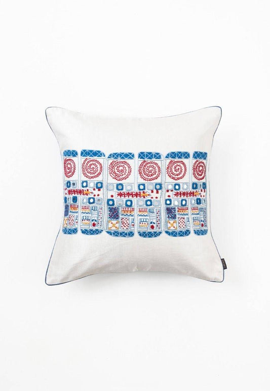 White Hand-Woven Cushion Cover
