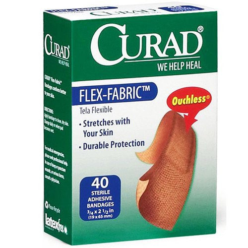 Curad Flex-Fabric Adhesive Bandages 0.75 x 2.5" (40 Count)
