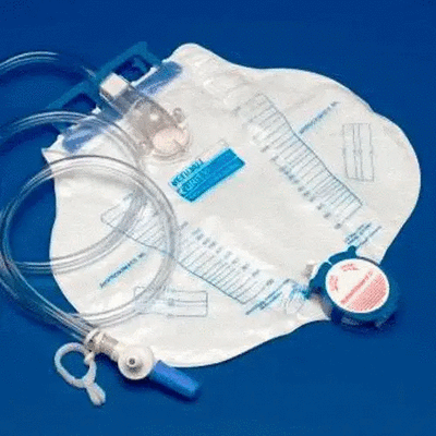 Dover Urinary Drainage Bag with Anti-Reflux Barrier, 48 Inch Tubing and 2000 mL Capacity