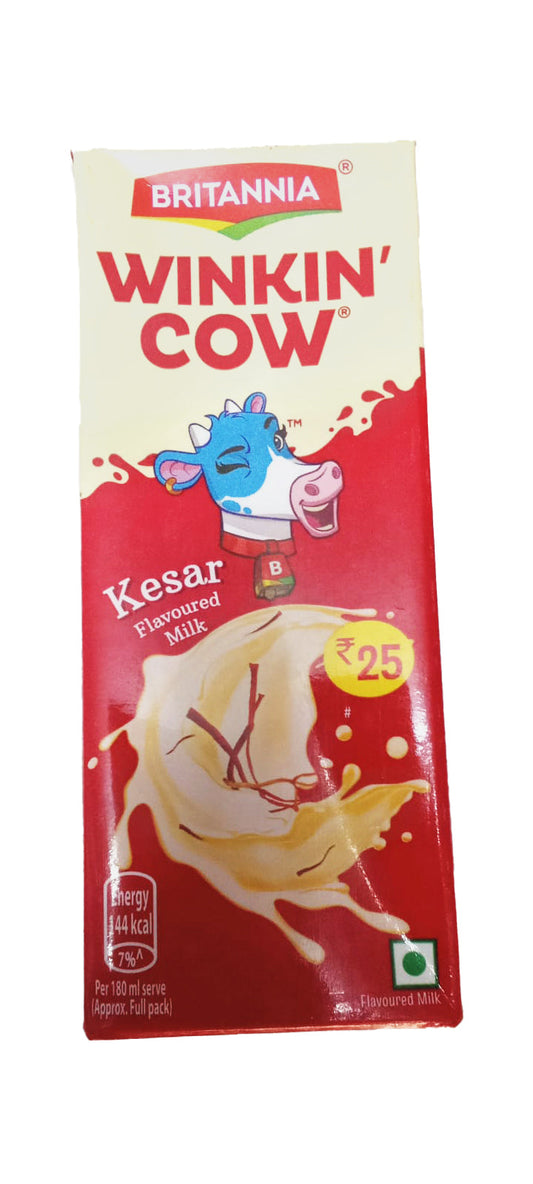 Britannia Winkin Cow Kesar Flavoured Milk, 180g
