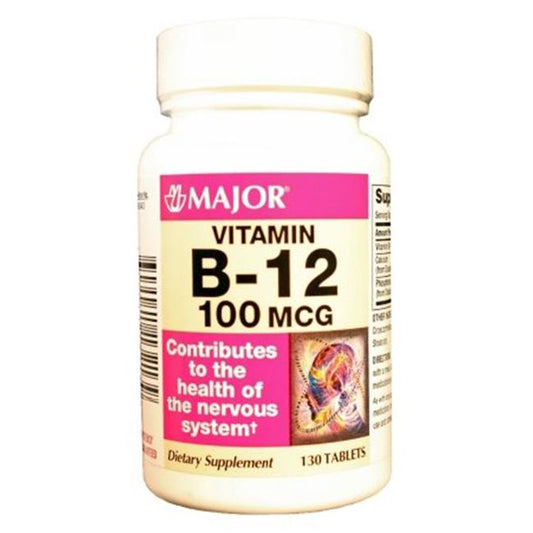 Vitamin B-12 100mcg, 100 Tablets, Major Pharmaceuticals