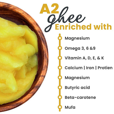 Divya Kamdhenu A2 Pure Desi Gir Cow Ghee | Cultured Ghee - Traditional Bilona Method | Pure A2 Ghee | Indian Organic A2 Cow Ghee
