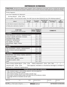 Patient Depression Screening Form 1894P (50/Pack)