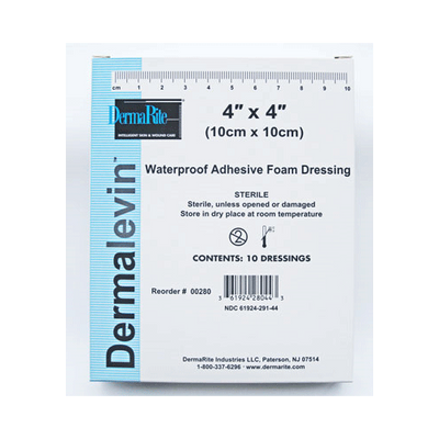 Dermalevin Adhesive 6 x 6 Foam Dressings 10/Box