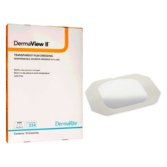 DermaView II Transparent Film Dressing, 2.37" x 2.75", 10/box