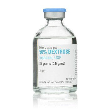Dextrose 50% Injection Vials 50 mL by Pfizer 25/tray (Rx)