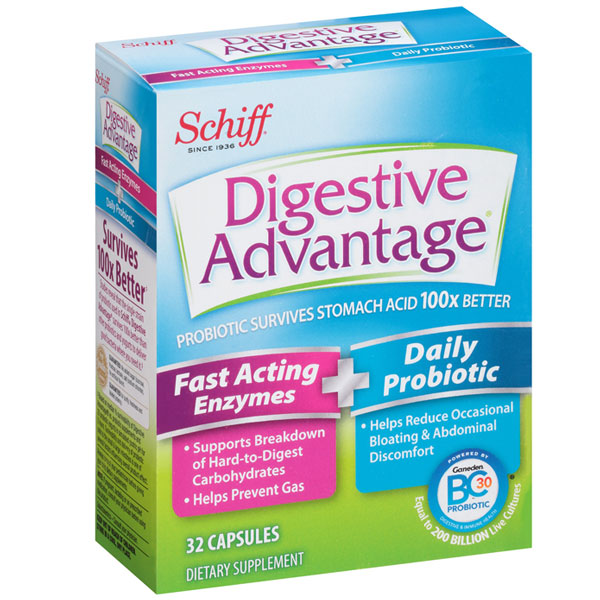 Digestive Advantage Fast Acting Enzymes Plus Daily Probiotic Supplement