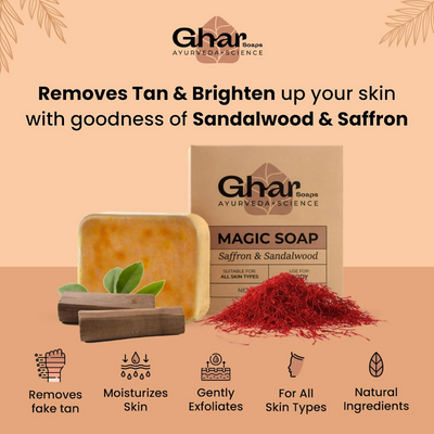 Ghar Soaps Sandalwood & Saffron Magic Soaps For Bath