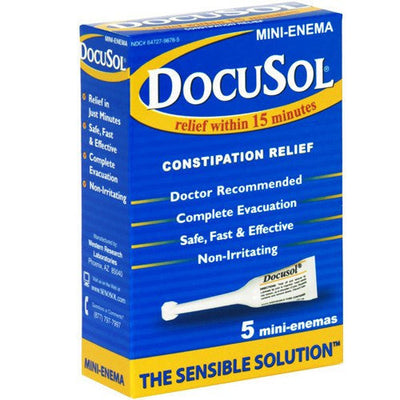 Docusol Mini Enema for Constipation Relief 5-Pack