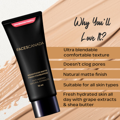 Faces Canada Weightless Matte Finish Foundation-Sand 06