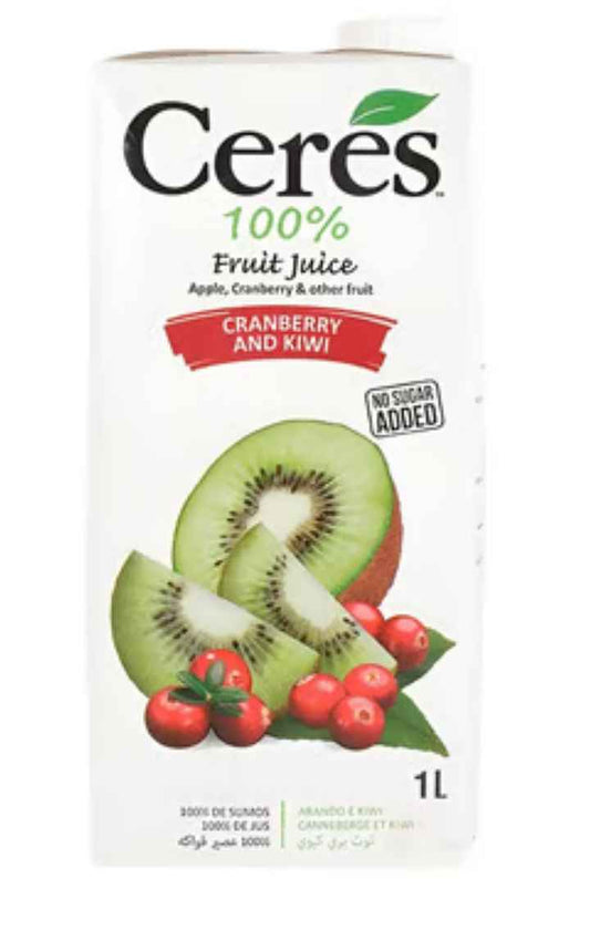 Ceres 100% Fruit Juice - Cranberry & Kiwi 1L