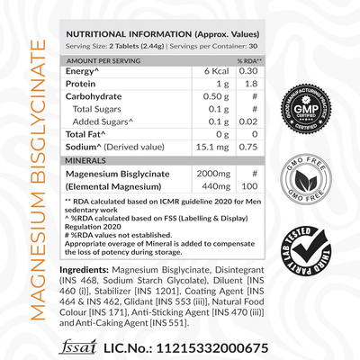 As-It-Is Atom Magnesium Bisglycinate Chelated Veg Tablets