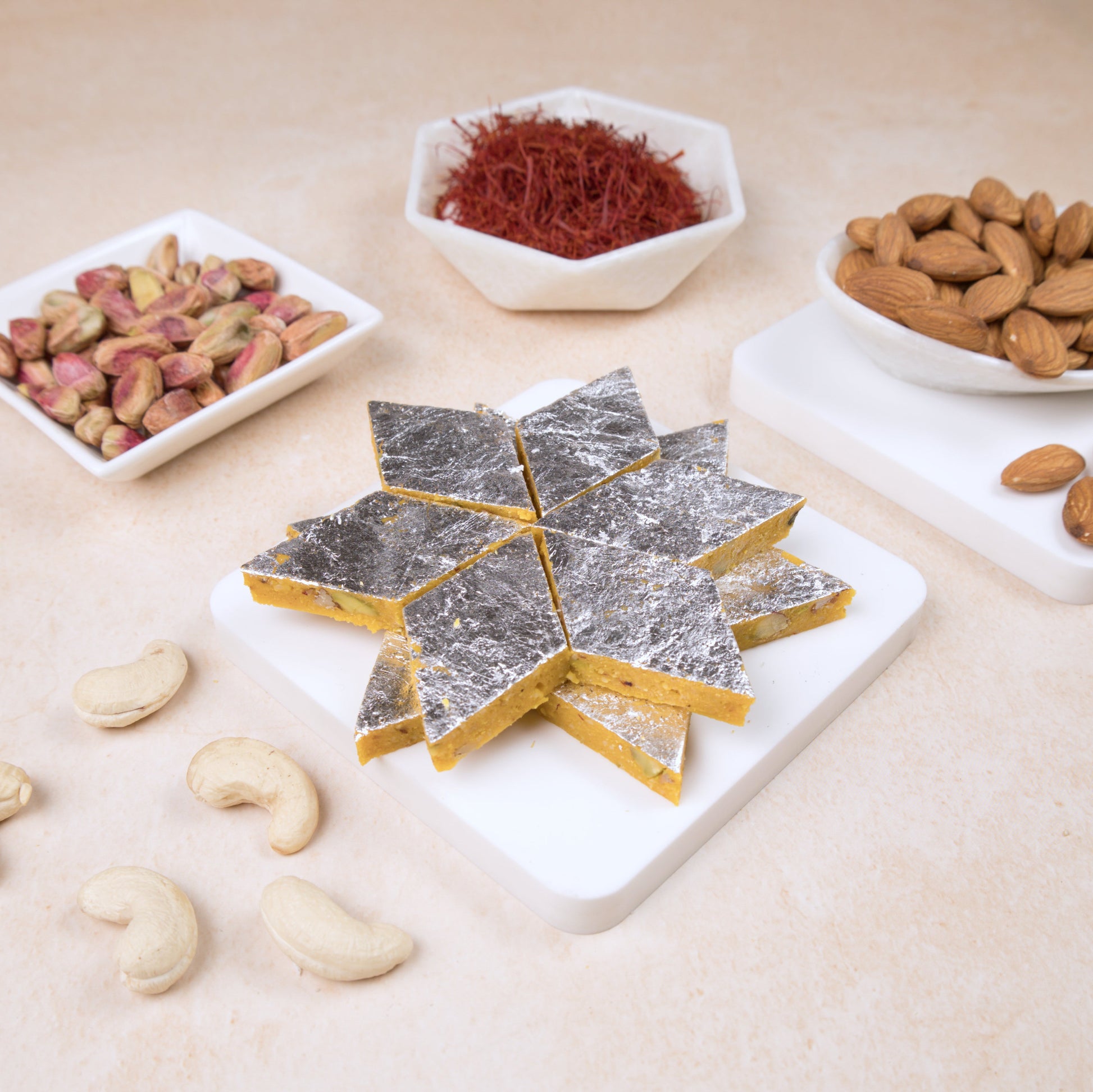 Purshottam Sweets Kesar DryFruit Katli - 500 gms