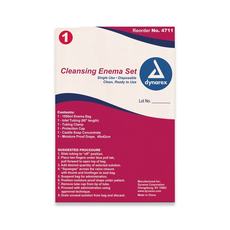 Cleansing Enema Set with 1500 ml Bag, Intet Tubing, Castile Soap and Clamp