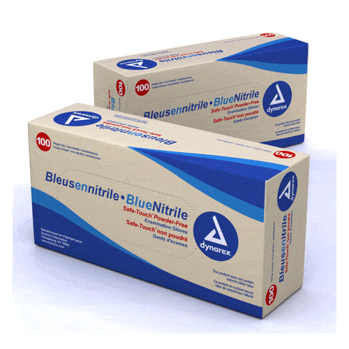 Blue Nitrile Gloves, Powder Free 100/Box
