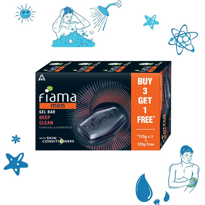 Fiama Men Deep Clean Gel Bar With Charcoal & Grapefruit