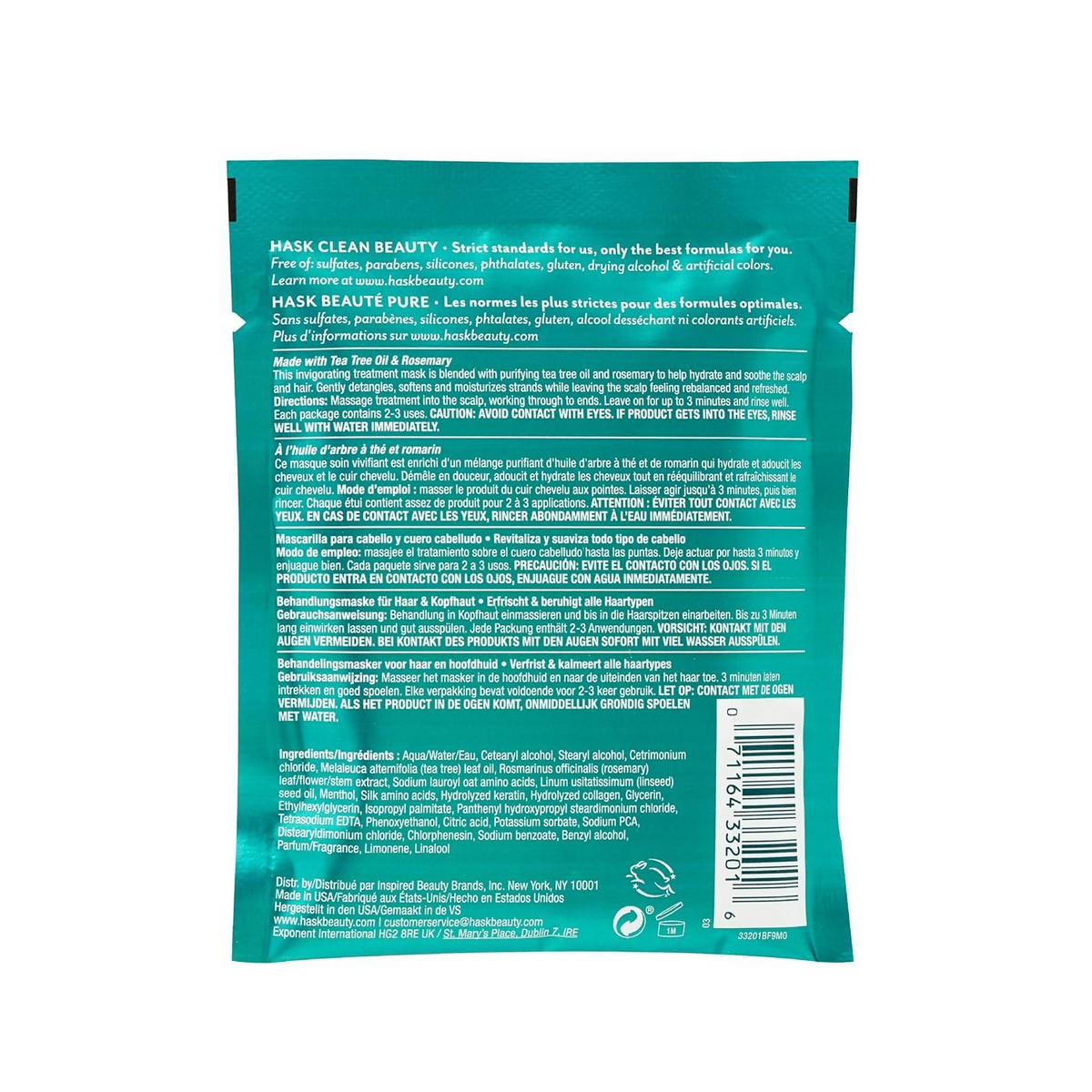 HASK Tea Tree Oil & Rosemary Hair & Scalp Treatment Mask