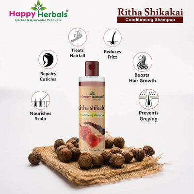 Happy Herbals Ritha Shikakai Conditioning Shampoo