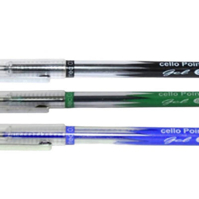 Cello Pointec Green, Black & Blue Gel Pens
