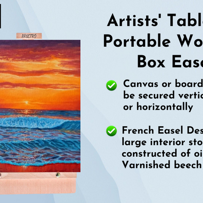Brustro Artists' Tabletop Portable Wooden Box Easel