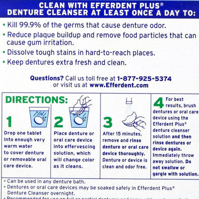 Efferdent Plus Mint Anti-Bacterial Denture Cleanser Tablets 44 Count