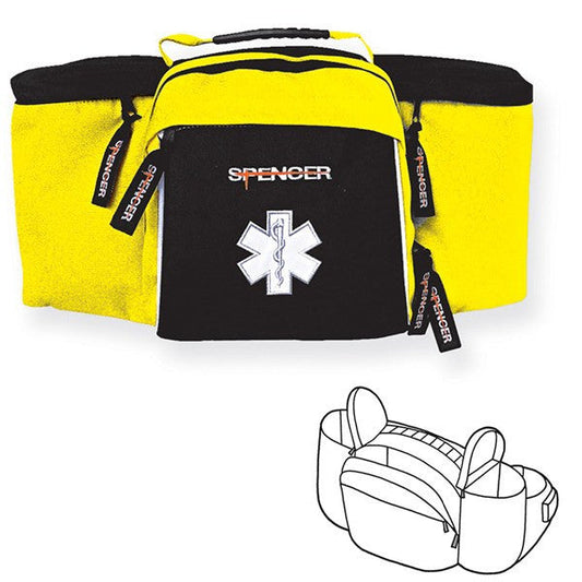 Emergency Back Waist Bag, Black & Yellow