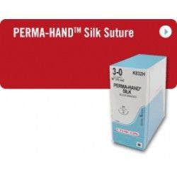 Ethicon Sutupak Silk Perma-Hand Pre-Cut Sutures Black Braided 12/box
