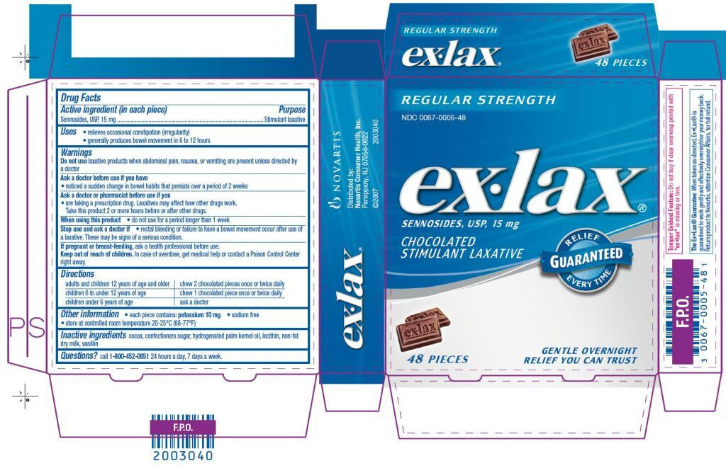 Ex-Lax Chocolate Chewables Gentle Stimulant Laxative 24 Count