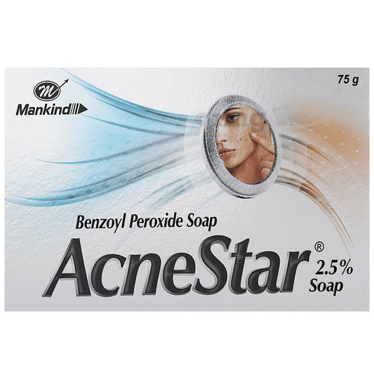Acnestar 2.5% Benzoyl Peroxide Soap  75 gm each - Pack of 4