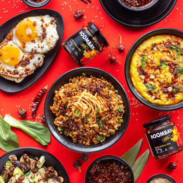 Boombay Most Loved Spicy Flavour Bombs: Five Chilli Oil & Garlic + Chilli