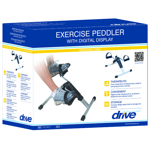 Folding Exercise Peddler with Electronic Display