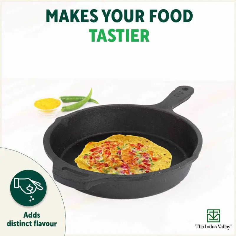 CASTrong Cast Iron Cookware Set: Free ₹110 Spatula +Tawa+Kadai+Frypan,Kitchen set for Home, Pre-seasoned,100% Pure,Induction