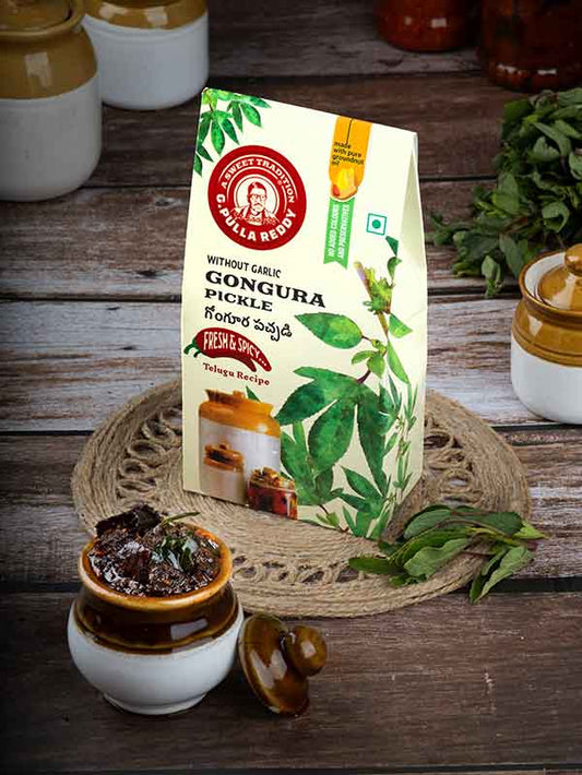 G Pulla Reddy Sweets Gongura Pickle Without Garlic 400 gms