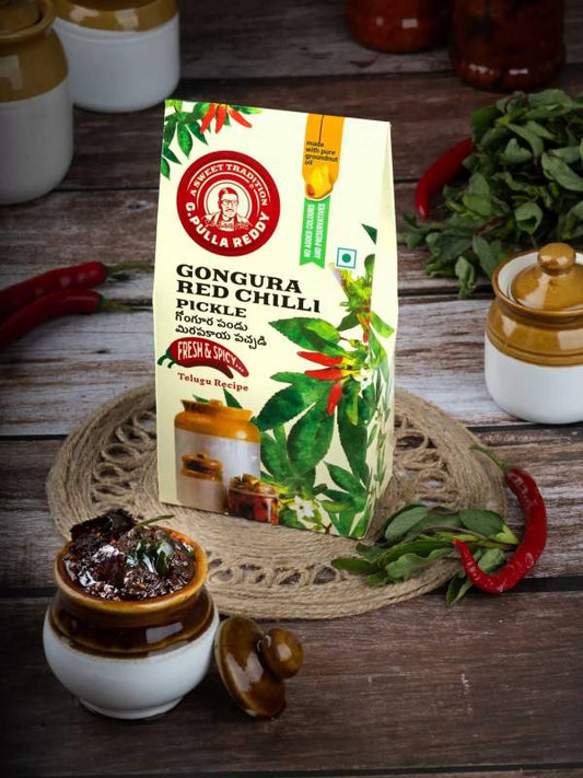 G Pulla Reddy Sweets Gongura Red Chili Pickle  400 gms