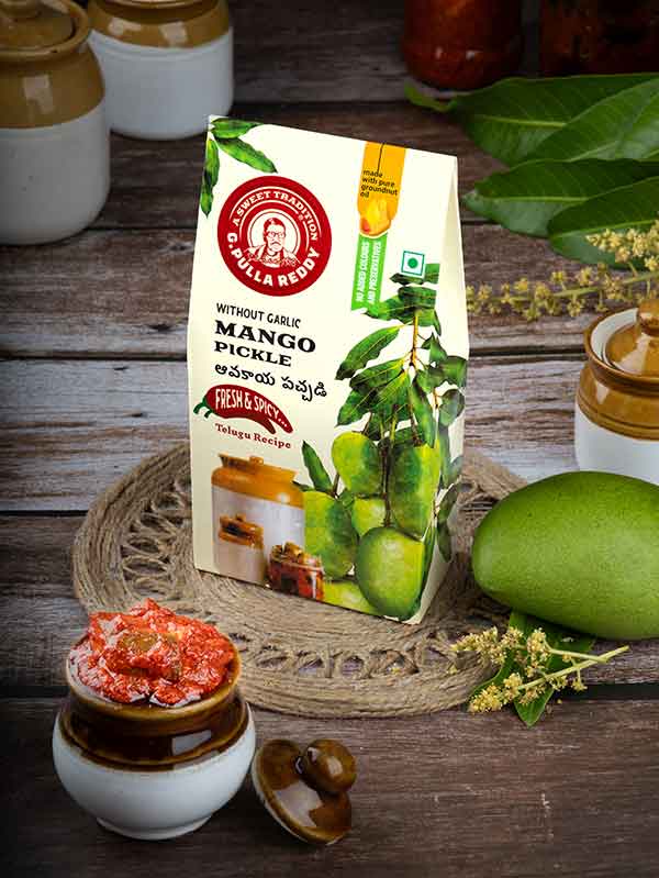 G Pulla Reddy Sweets Mango Pickle Without Garlic 400 gms