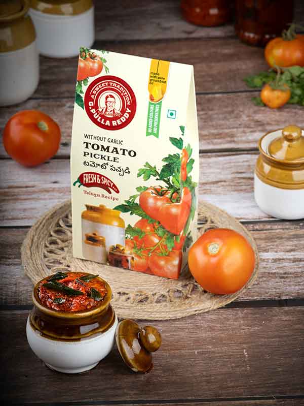 G Pulla Reddy Sweets Tomato Pickle Without Garlic 400 gms