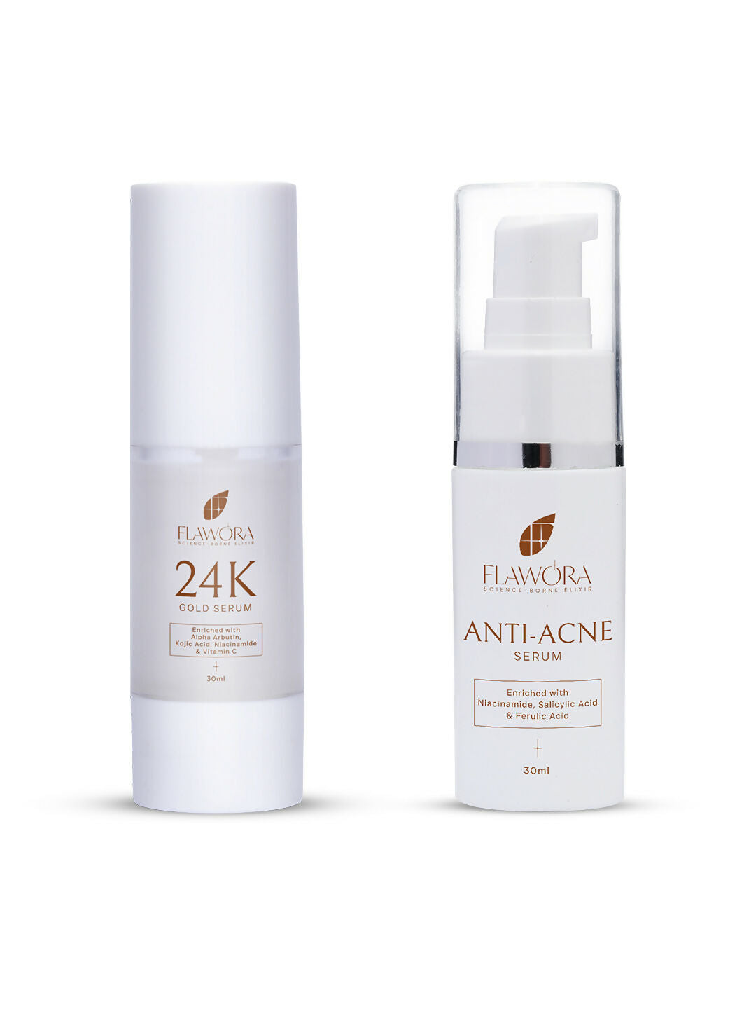 Flawora 24K Gold Face Serum For Brightening, Anti-Aging And Anti Acne Serum To Reduce Blackheads And Open Pores 