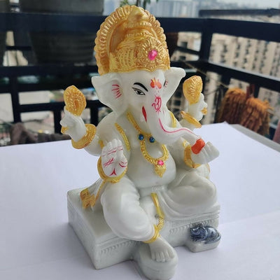 Apnimarket Marble Dust Ganesh Idol