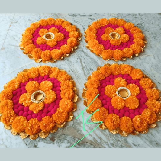Marigold tea light Rangoli | Decor